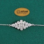 سرویس نقره زنانه میکرو با نگین های برلیان و باگت 16.9 گرمی نقره اصل 925 - Image 3