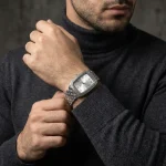 ساعت نقره مردانه سیاه قلم بدون نگین 59.8 گرمی نقره اصل 925(WS2)