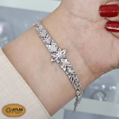 دستبند نقره تراش زنانه بدون نگین 7.2 گرمی نقره اصل 925