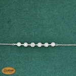 سرویس نقره فلاور زنجیری با نگین های برلیان 14.6 گرمی نقره اصل 925 - Image 3