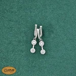 سرویس نقره فلاور زنجیری با نگین های برلیان 14.6 گرمی نقره اصل 925 - Image 4