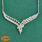 سرویس نقره زنانه میکرو با نگین های برلیان 14.8 گرمی نقره اصل 925 - Image 2