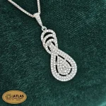 نیمست نقره جواهری زنانه با نگین های برلیان 6.7 گرمی نقره اصل 925 - Image 2