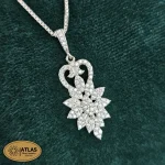 گردنبند نیمست نقره جواهری زنانه با نگین های برلیان 8 گرمی نقره اصل 925