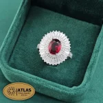 انگشتر نقره زنانه نگین دار با نگین های برلیان 5.5 گرمی نقره اصل 925 - Image 3