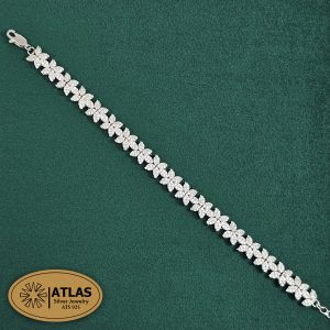 دستبند نقره زنانه جواهری با نگین های برلیان 17.1 گرمی نقره اصل 925