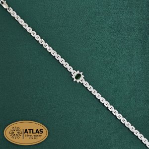 دستبند نقره زنانه جواهری با نگین های برلیان 11.3 گرمی نقره اصل 925