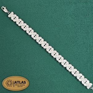 راهنمای خرید نقره برای هدیه 20 دستبند نقره زنانه جواهری با نگین های برلیان و پرنس 17.9 گرمی نقره اصل 925