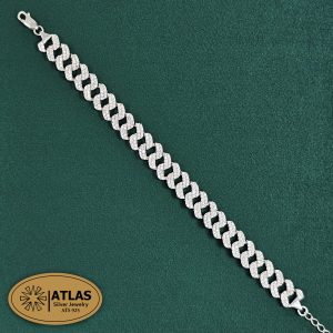 دستبند نقره زنانه جواهری کارتیر با نگین های برلیان 14 گرمی نقره اصل 925