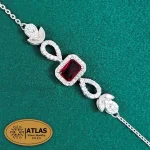 دستبند نقره رنگی زنجیری با نگین های برلیان 4.2 گرمی نقره اصل 925 - Image 5
