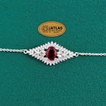 سرویس نقره زنانه میکرو مدل با نگین های برلیان 15.5 گرمی نقره اصل 925 - Image 3