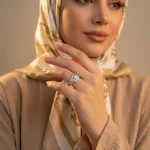 انگشتر نقره زنانه مجلسی با نگین های برلیان 4.85 گرمی نقره اصل 925