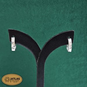 گوشواره نقره زنانه حلقه ای تراش بدون نگین 2.1 گرمی نقره اصل 925