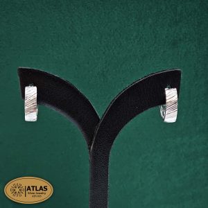 گوشواره نقره زنانه حلقه ای تراش بدون نگین 3.1 گرمی نقره اصل 925