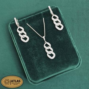 معرفی 6 تا از پر فروش ترین نیم ست نقره زنانه و دخترانه 10 نیمست نقره جواهری زنانه کارتیر با نگین های برلیان 9.3 گرمی نقره اصل 925