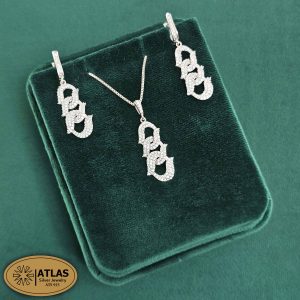 بهترین هدیه عید نوروز برای عروس 6 نیم ست نقره جواهری زنانه کارتیر با نگین های برلیان 8.4 گرمی نقره اصل 925