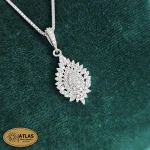 گردنبد نیم ست نیم ست نقره جواهری زنانه با نگین های برلیان 5.5 گرمی نقره اصل 925