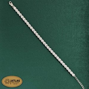 دستبند نقره زنانه جواهری با نگین های برلیان 13.9 گرمی نقره اصل 925