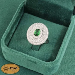 انواع سنگ انگشتر نقره 14 انگشتر نقره زنانه نگین دار با نگین های برلیان 5.2 گرمی نقره اصل 925