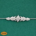 سرویس نقره زنانه میکرو با نگین های برلیان 19.5 گرمی نقره اصل 925 - Image 3