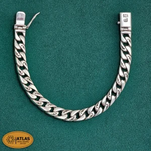 دستبند نقره مردانه بدون نگین سیاه قلم 41.9 گرمی 22 سانتی متر نقره اصل 925