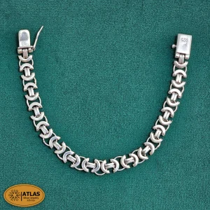 دستبند نقره مردانه بدون نگین 25.1 گرمی 22 سانتی نقره اصل 925