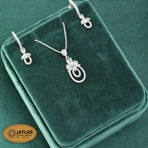 نیم ست نقره جواهری زنانه با نگین های برلیان 5.9 گرمی نقره اصل 925