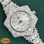 ساعت نقره زنانه مجلسی با نگین های برلیان و اشک 29.9 گرمی نقره اصل 925 - Image 3
