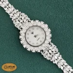 ساعت نقره زنانه مجلسی با نگین های برلیان 32.3 گرمی نقره اصل 925 - Image 3