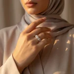 انگشتر نقره زنانه مجلسی با نگین های برلیان و مارکیز 2 گرمی نقره اصل 925(RJ47)