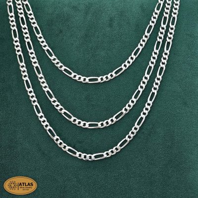 زنجیر نقره مردانه مدل فیگارو