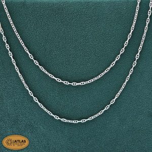 زنجیر نقره مردانه مدل فیگارو ظریف 65 سانتی متر 5.2 گرمی نقره اصل 925