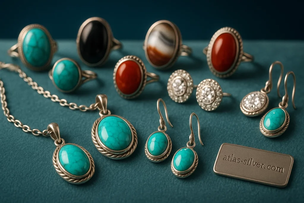 5+ راهنمای انتخاب نیم ست نقره زنانه با سنگ اصل | نقره اطلس