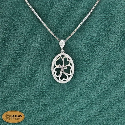 مدال نقره قلب دخترانه با زنجیر و نگین های برلیان 3.7 گرمی نقره اصل 925