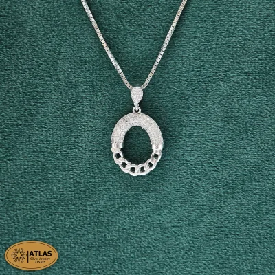 مدال نقره دخترانه با زنجیر و نگین های برلیان 4.2 گرمی نقره اصل 925