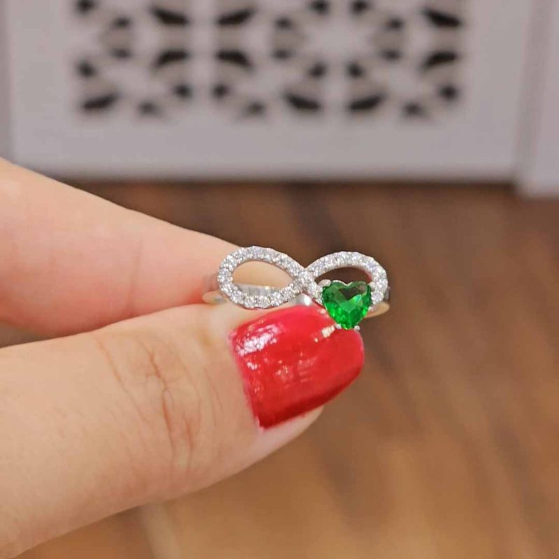 انگشتر نقره زنانه نگین دار با نگین های برلیان 2.7 گرمی نقره اصل 925 - Image 7