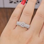 انگشتر نقره زنانه مجلسی نگین های برلیان و مارکیز 2.7 گرمی نقره اصل 925 - Image 3