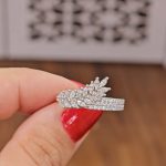 انگشتر نقره زنانه مجلسی با نگین های برلیان و مارکیز 2.6 گرمی نقره اصل 925 - Image 2