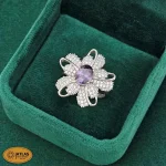 انگشتر نقره زنانه نگین دار با نگین های برلیان 5.3 گرمی نقره اصل 925 - Image 4