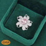 انگشتر نقره زنانه نگین دار با نگین های برلیان 5.3 گرمی نقره اصل 925 - Image 5