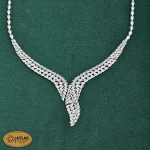 سرویس نقره جواهری زنانه مجلسی نگین های مارکیز و برلیان 34.5 گرمی نقره اصل 925 - Image 3