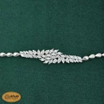 سرویس نقره جواهری زنانه مجلسی نگین های مارکیز و برلیان 34.5 گرمی نقره اصل 925 - Image 4