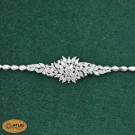 سرویس نقره جواهری زنانه مجلسی نگین های مارکیز و برلیان 33.6 گرمی نقره اصل 925 - Image 4