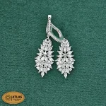 سرویس نقره جواهری زنانه مجلسی نگین های مارکیز و برلیان 33.6 گرمی نقره اصل 925 - Image 5