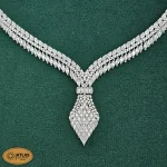 سرویس نقره جواهری زنانه مجلسی نگین های مارکیز و برلیان 32.8 گرمی نقره اصل 925 - Image 2