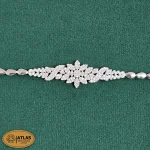 سرویس نقره جواهری زنانه مجلسی با نگین های برلیان 34.5 گرمی نقره اصل 925 - Image 4