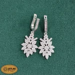 سرویس نقره جواهری زنانه مجلسی با نگین های برلیان 34.5 گرمی نقره اصل 925 - Image 5