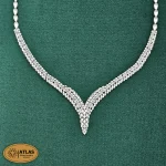 سرویس نقره جواهری زنانه مجلسی با نگین های برلیان 29.5 گرمی نقره اصل 925 - Image 3