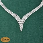 سرویس نقره جواهری زنانه مجلسی با نگین های برلیان 29.5 گرمی نقره اصل 925 - Image 2