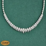 سرویس نقره جواهری زنانه مجلسی نگین های مارکیز و برلیان 31.4 گرمی نقره اصل 925 - Image 3